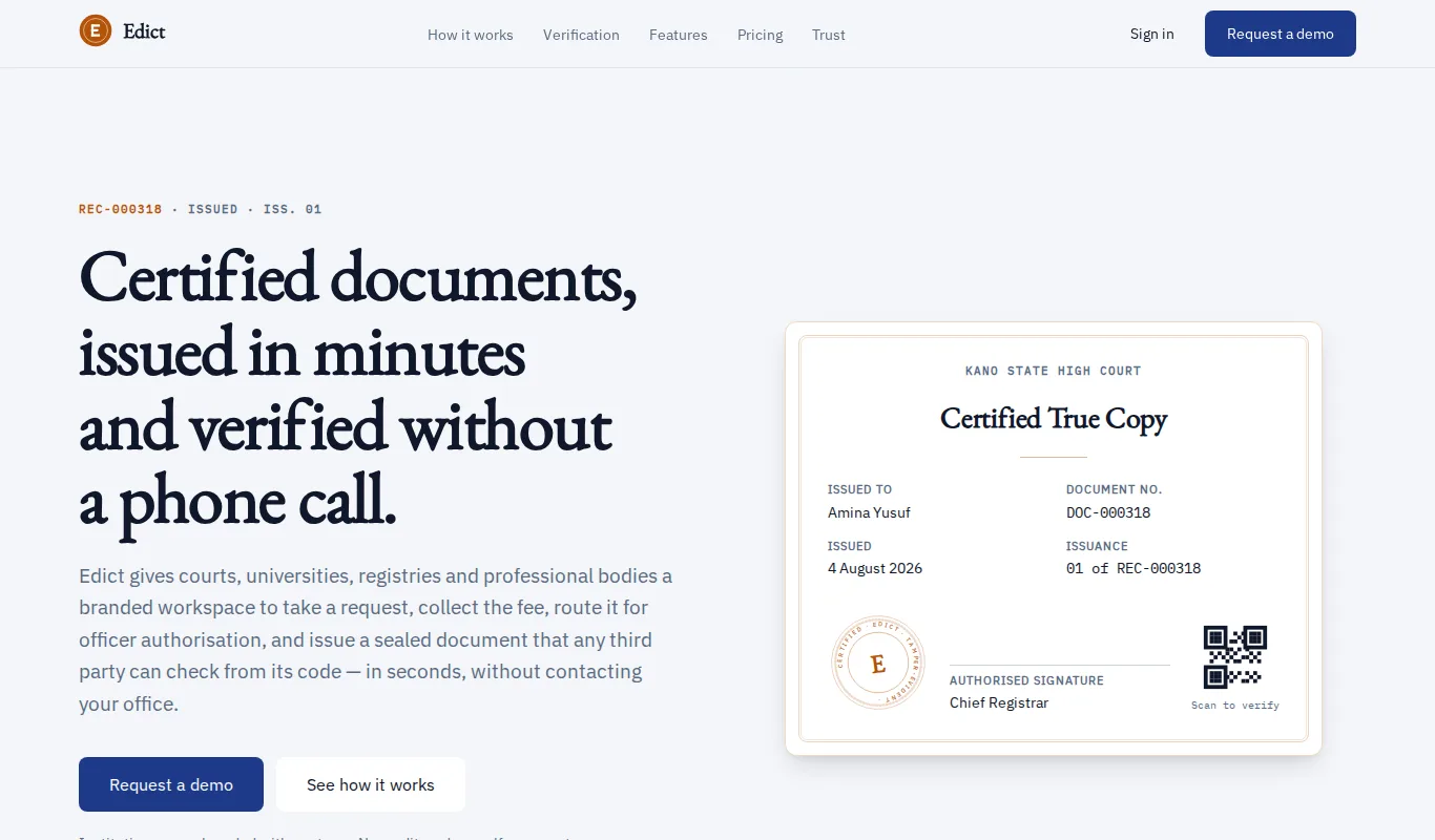 Edict website